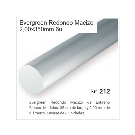 EVERGREEN : VARILLAS REDONDAS  2,5mm ( 6 unid )