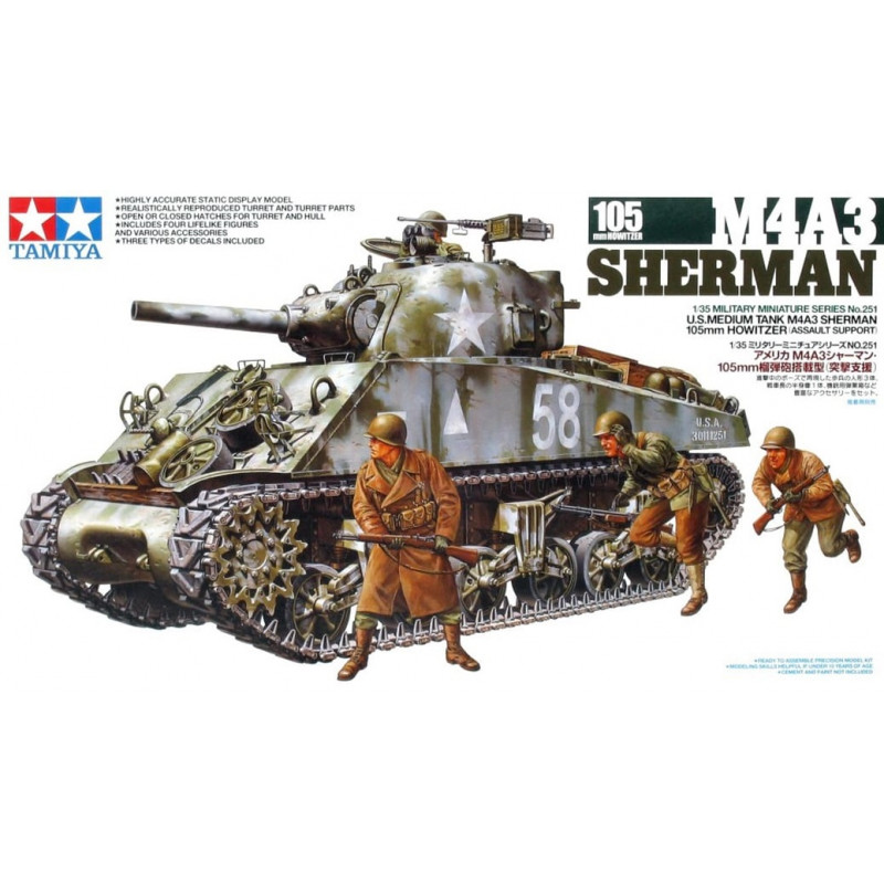 TAMIYA : M4A3 Sherman 105mm Howitzer 135 TAMIYA : M4A3 Sherman 105mm Howitzer 135