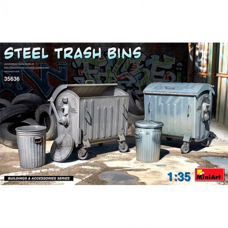 MINIART : Accesorios Steel Trash Bins Escala 1:35