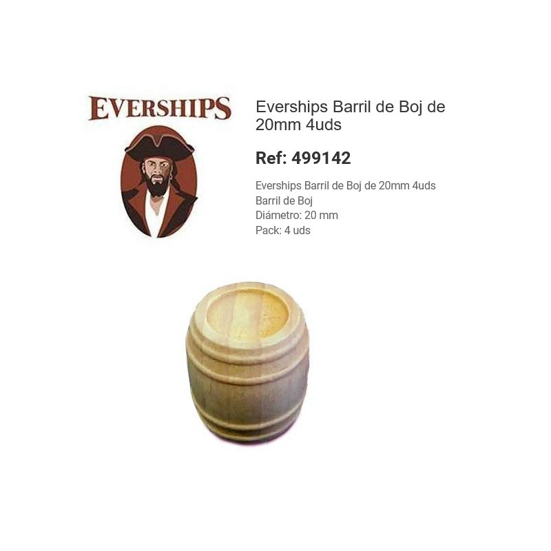 EVERSHIPS : 4 unid. BARRIL DE BOJ 20 mm