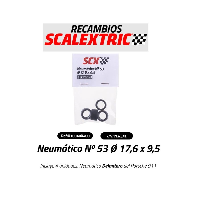 SCALEXTRIC : NEUMATICOS Nº 53 de 17,6 X 9,5  mm