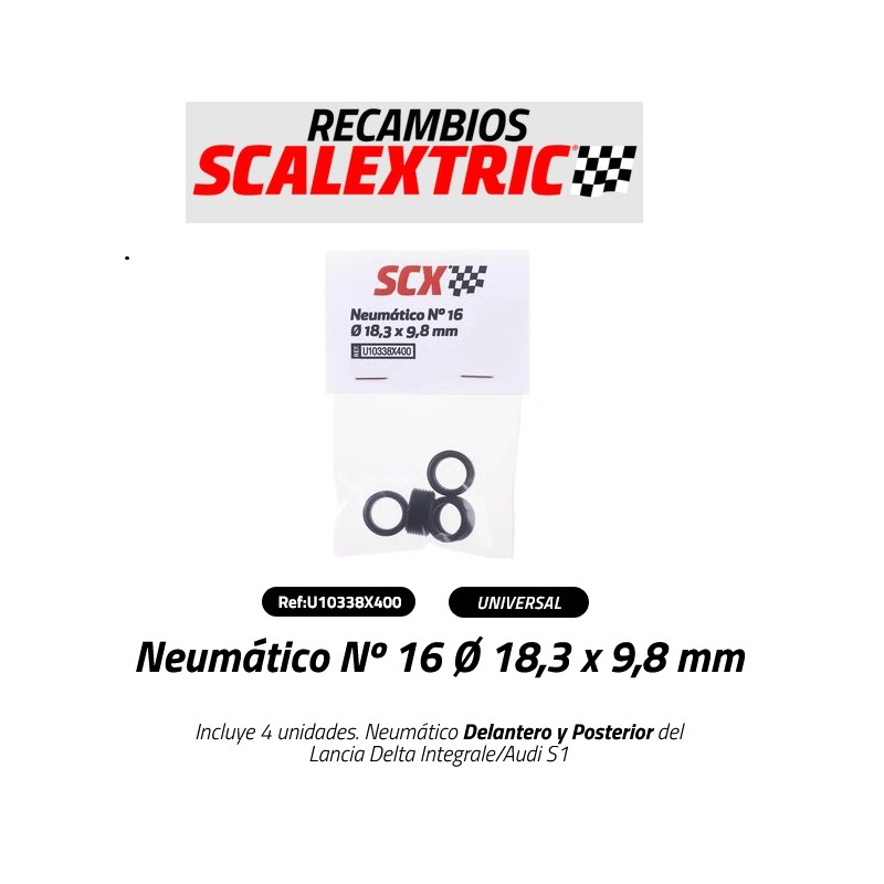 SCALEXTRIC : NEUMATICOS Nº 16  de 18,3 X 9,8 mm