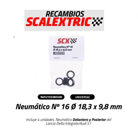 SCALEXTRIC : NEUMATICOS Nº 16  de 18,3 X 9,8 mm