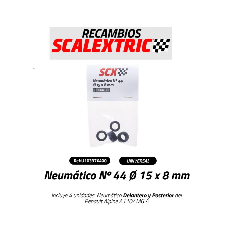 SCALEXTRIC : NEUMATICOS Nº 44 de 15 X 8 mm