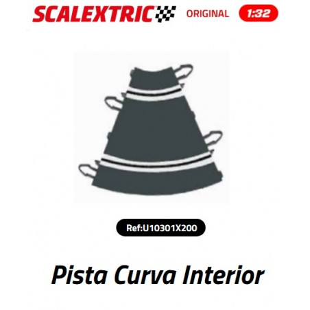 SCALEXTRIC  : PISTA CURVA INTERIOR 2 unidades      Escala 1:32