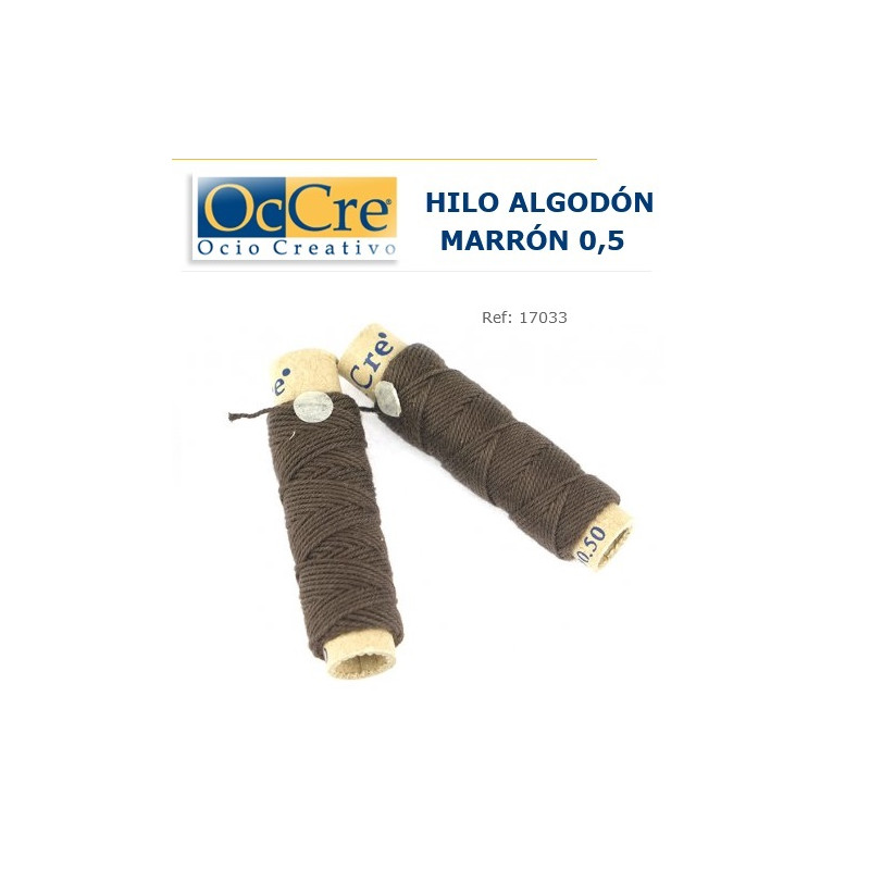 OCCRE : HILO ALGODON CRUDO 0,50 mm x 10 m  MARRON