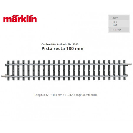 MARKLIN : VIA K  - VIA RECTA 180 mm