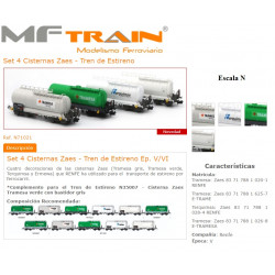 MFTRAIN : Set 4 Cisternas Zaes - Tren de Estireno   Escala N