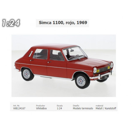 WHITE BOX : 1969 Simca 1100 Rojo  Escala 1:24