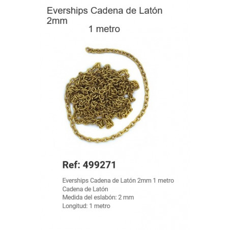 EVERSHIPS : CADENA DE LATON 2 mm (1 metro)