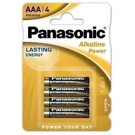 PANASONIC : Pila R3 « AAA » Alcalina  - Blister 4 unidades