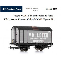 ELECTROTREN : VAGON TRANSPORTE LECEA CUBAS MADRID  epoca III  escala HO