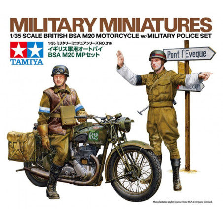 TAMIYA : BRITISH BSA M20 Moto w military police set   escala 1:35