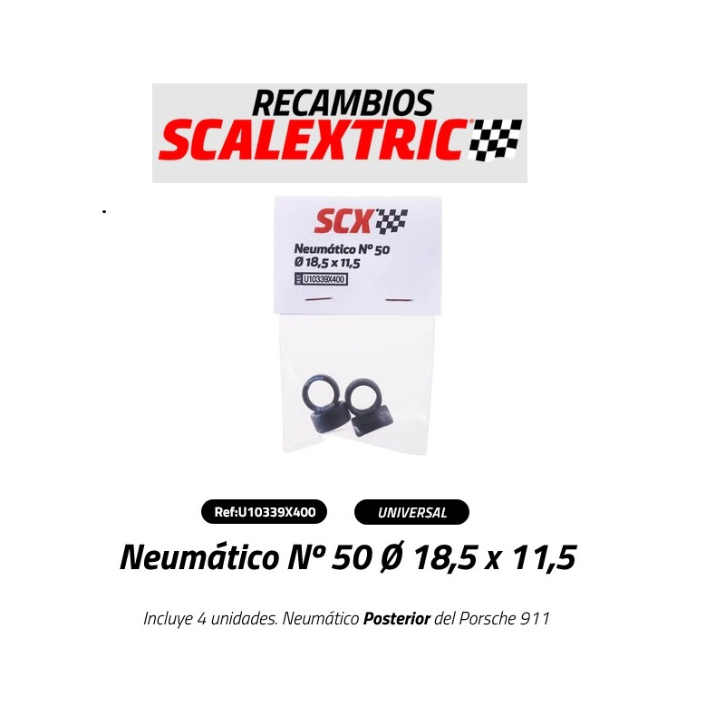 SCALEXTRIC : NEUMATICOS Nº 50 de 18,5 X 11,5  mm