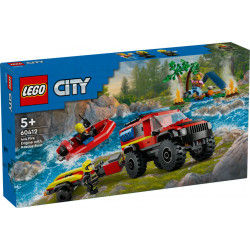 LEGO CITY : Camión de Bomberos 4x4 con Barco de Rescate  (60412)