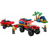 LEGO CITY : Camión de Bomberos 4x4 con Barco de Rescate  (60412)