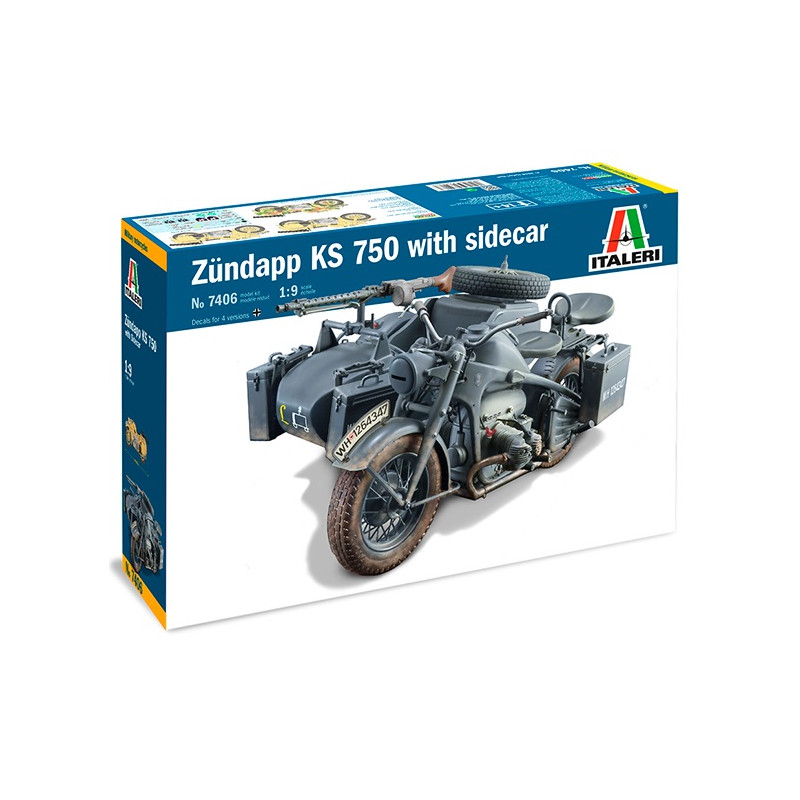 ITALERI : MOTO CON SIDECAR  ZÜNDAPP KS 750  ESCALA 1:9