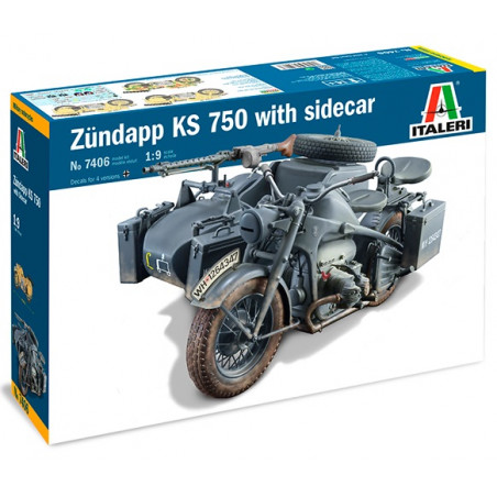 ITALERI : MOTO CON SIDECAR  ZÜNDAPP KS 750  ESCALA 1:9