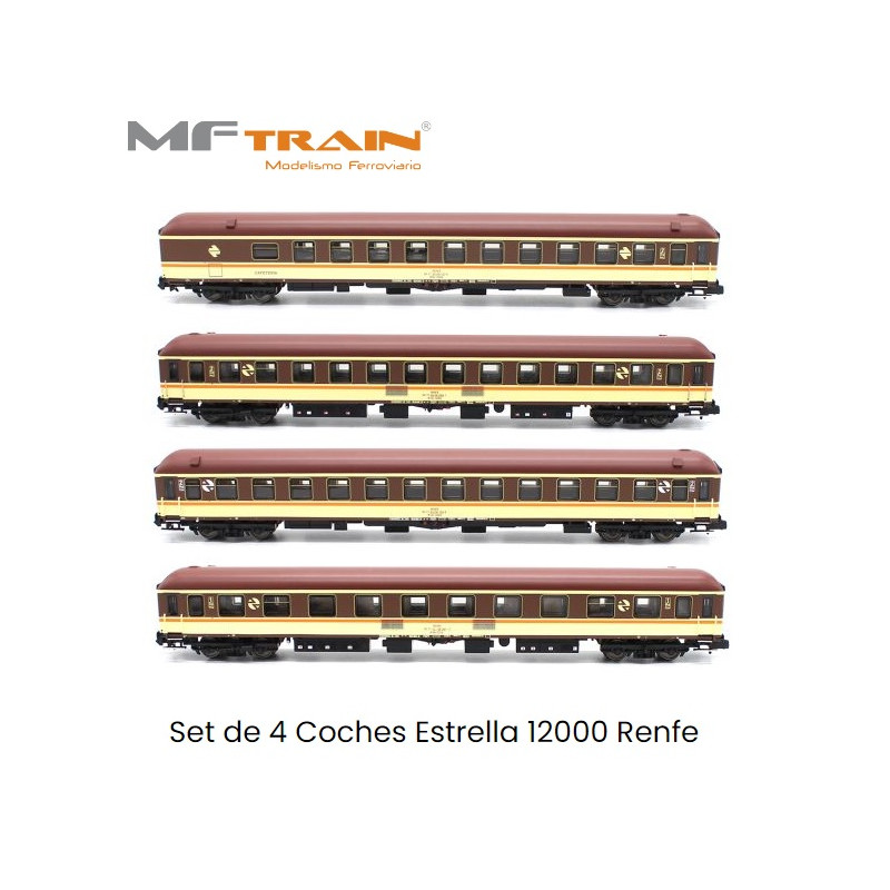 MFTRAIN : SET 4 COCHES ESTRELLA RENFE  escala N