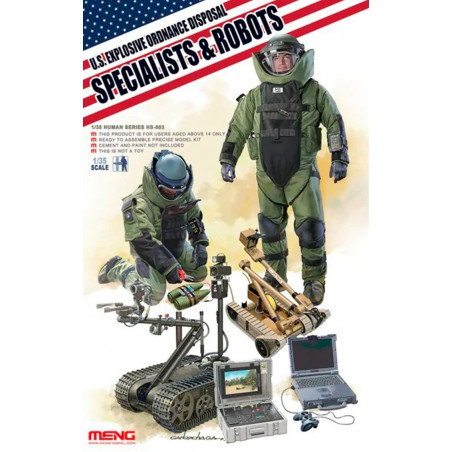 MENG MODEL: EQUIPO DE ESPECIALISTAS ANTIEXPLOSIVOS + ROBOTS   Escala 1:35  (2 figuras)