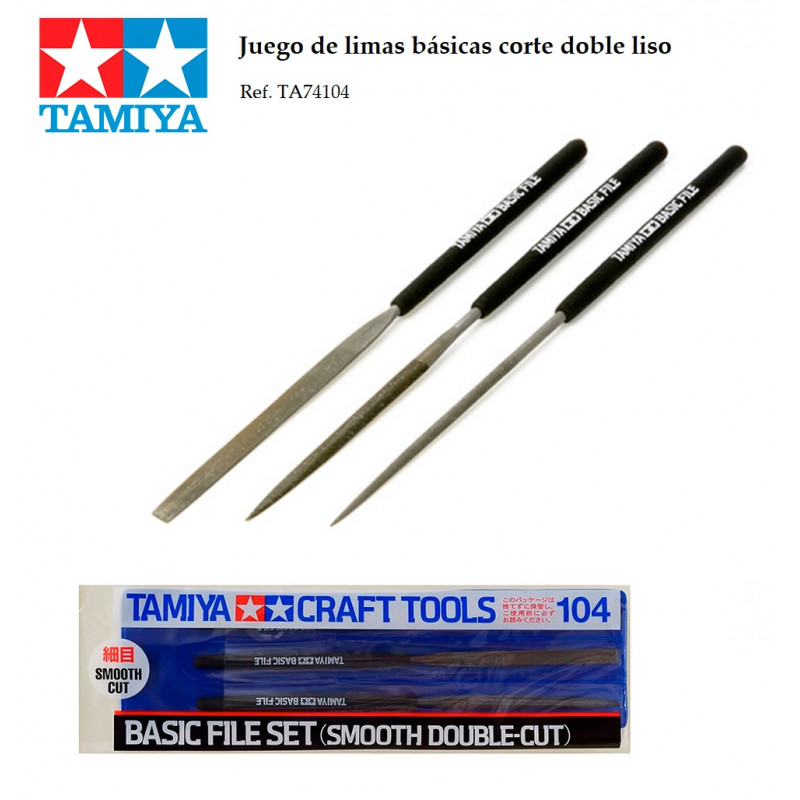 TAMIYA : JUEGO DE LIMAS BASICAS CORTE DOBLE LISO