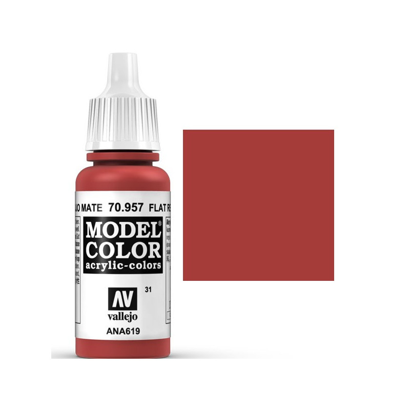 ACRILICOS VALLEJO : COLOR ROJO MATE 17 ml