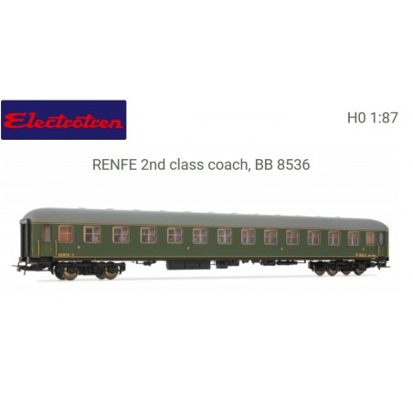 ELECTROTREN : COCHE 8000 RENFE 2ª clase BB8536 Epoca III  Escala HO