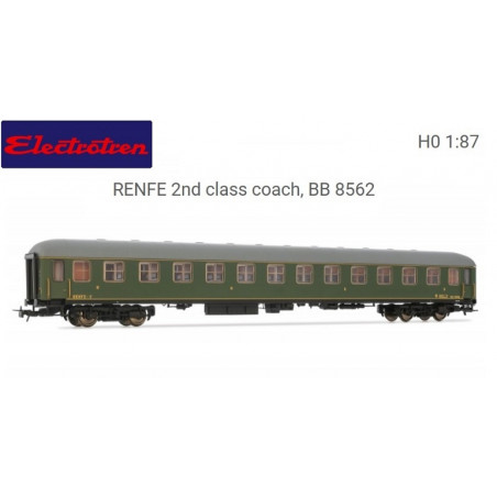 ELECTROTREN : COCHE 8000 RENFE 2ª clase BB8562 Epoca III Escala HO