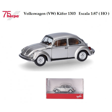 HERPA : VW ESCARABAJO KAFER 1303 PLATA  Escala 1:87