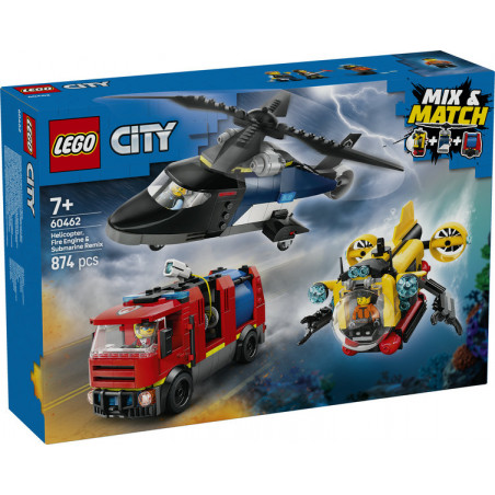 LEGO CITY : Remix: Helicóptero, Camión de Bomberos y Submarino ( 60462 )