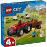 LEGO CITY : Tractor Rojo con Remolque y Ovejas  ( 60461 )