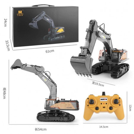HUINA : Excavadora R.C. VOLVO - SEMI METALICA   Escala 1:14