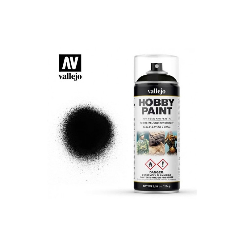 ACRILICOS VALLEJO : IMPRIMACION SPRAY NEGRO 400 ml