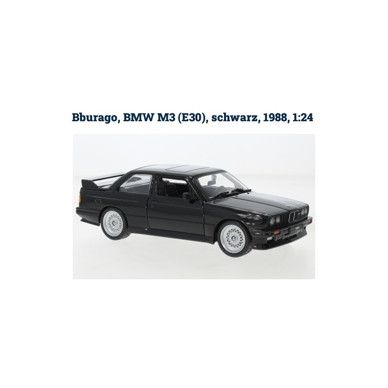 BURAGO : BMW M3 E30 NEGRO   escala 1:24