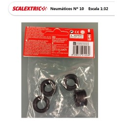 SCALEXTRIC : 4 NEUMATICOS Nº 10 de 19 mm X 11,6 mm