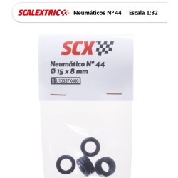 SCALEXTRIC : 4 NEUMATICOS Nº 44   de 15 mm X 8 mm