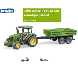 BRUDER : TRACTOR John Deere 5115 M  con Remolque