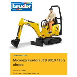 BRUDER B-WORLD : Microexcavadora JCB con Palista   escala 1:16