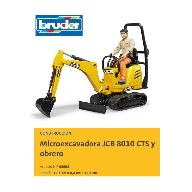 BRUDER B-WORLD : Microexcavadora JCB con Palista   escala 1:16