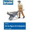 BRUDER B-WORLD : Set trabajador con carretilla    escala 1:16