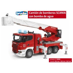 BRUDER : CAMION DE BOMBEROS SCANIA   Tamaño: 59 x 20 x 26,5 cm