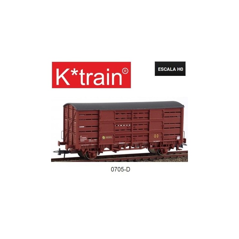 K-TRAIN  :  JAULA GANADO Epoca V Rojo Oxido FG-396020    Escala HO