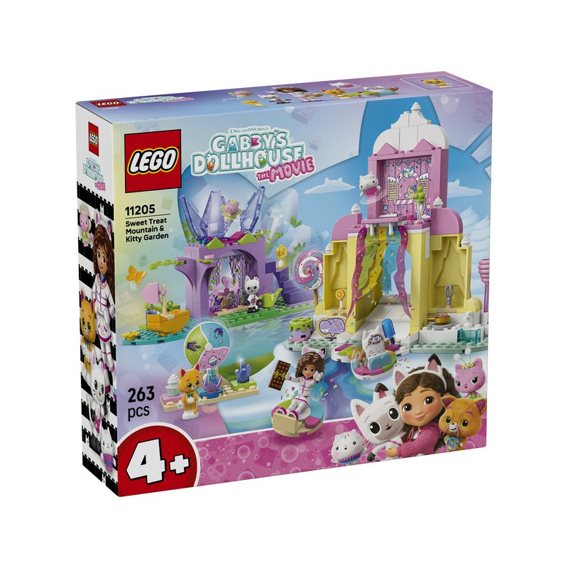 LEGO Gabby : Montaña de Dulces y Jardín de Gatitos