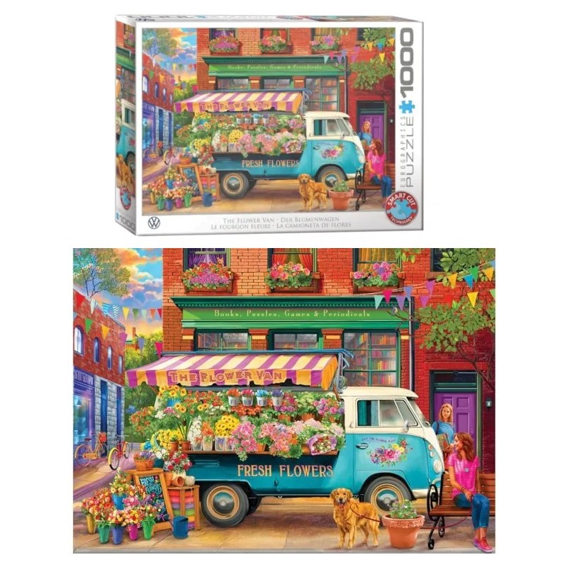 EUROGRAPHICS : Pz. 1000 pcs. VW CAMIONETA DE FLORES