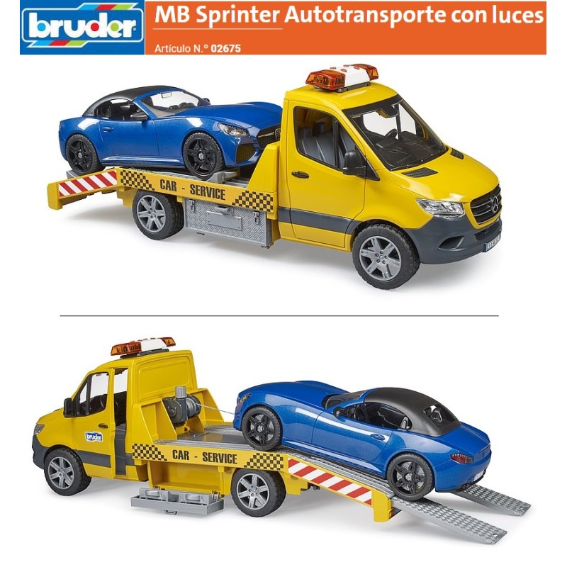 BRUDER : MB SPRINTER GRUA DE COCHE Escala 1:16