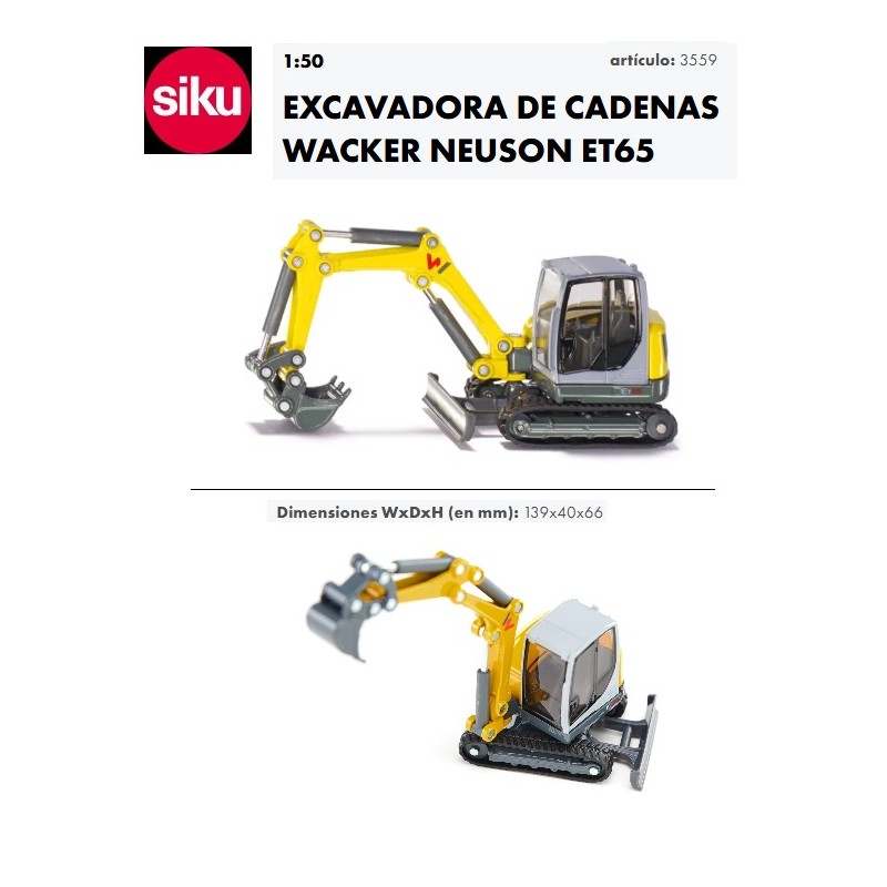 SIKU : EXCAVADORA CADENAS WACKER    ESCALA  1:50