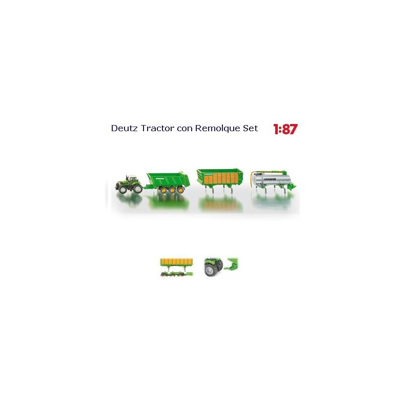 SIKU : TRACTOR DEUTZ con remolques   escala 1:87