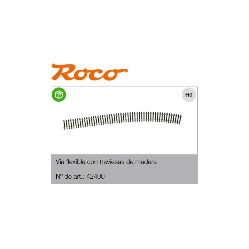 ROCO Line : VIA FLEXIBLE  92O mm  Traviesas Madera escala HO