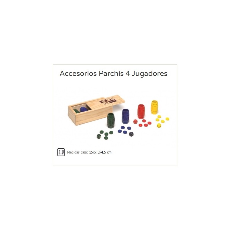 CAYRO : CAJA CUBILETE ACCESORIO PARCHIS  madera