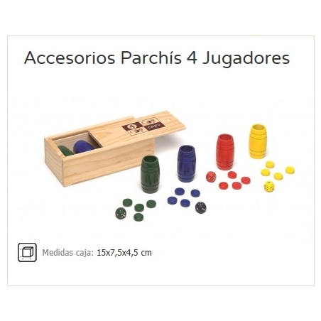 CAYRO : CAJA CUBILETE ACCESORIO PARCHIS  madera